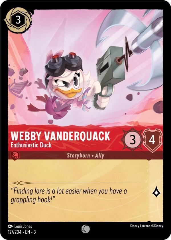 Webby Vanderquack - Enthusiastic Duck 127/204 card from Into the Inklands