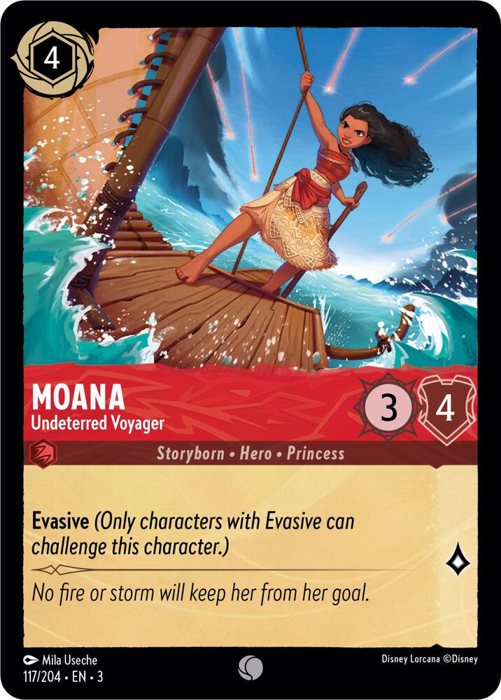 Moana - Undeterred Voyager 117/204 card from Into the Inklands
