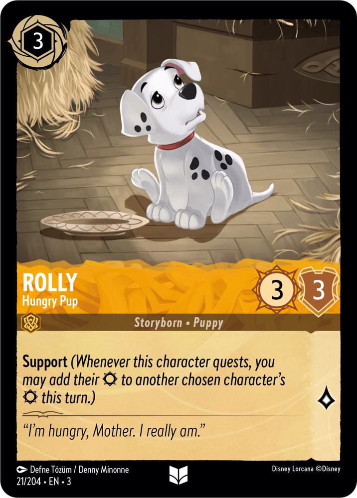 Rolly - Hungry Pup 21/204 card from Into the Inklands