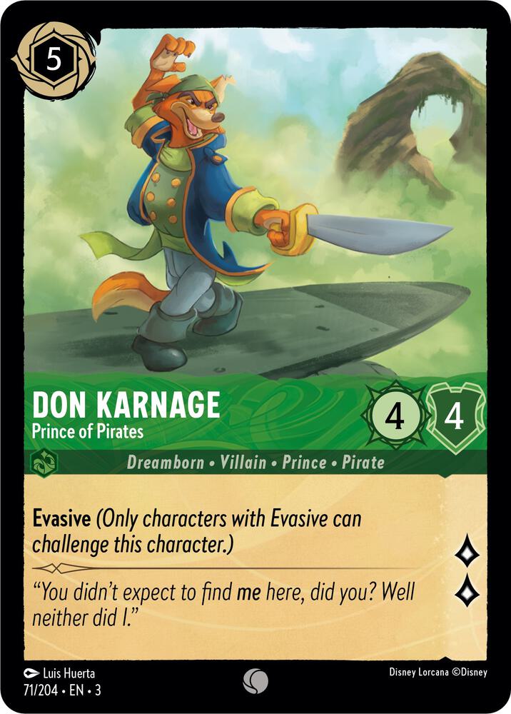 Don Karnage - Prince of Pirates 71/204 card from Into the Inklands