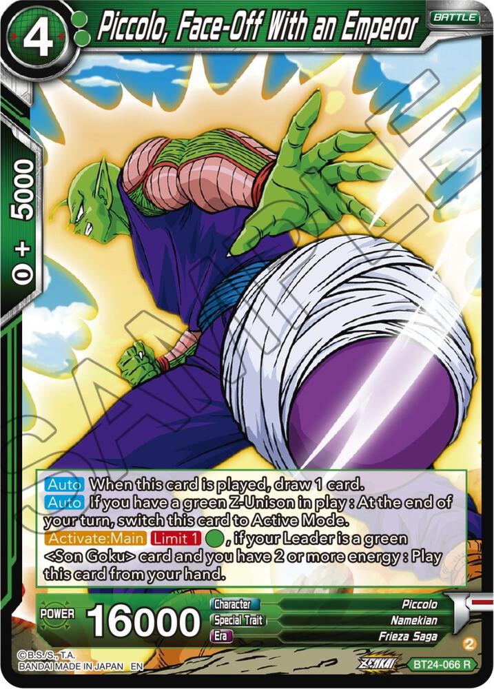 Piccolo, Face-Off With an Emperor BT24-066 card from Beyond Generations