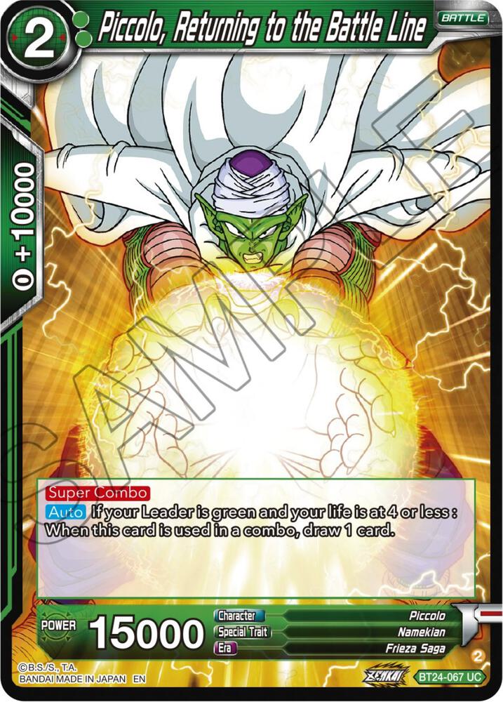 Piccolo, Returning to the Battle Line BT24-067 card from Beyond Generations