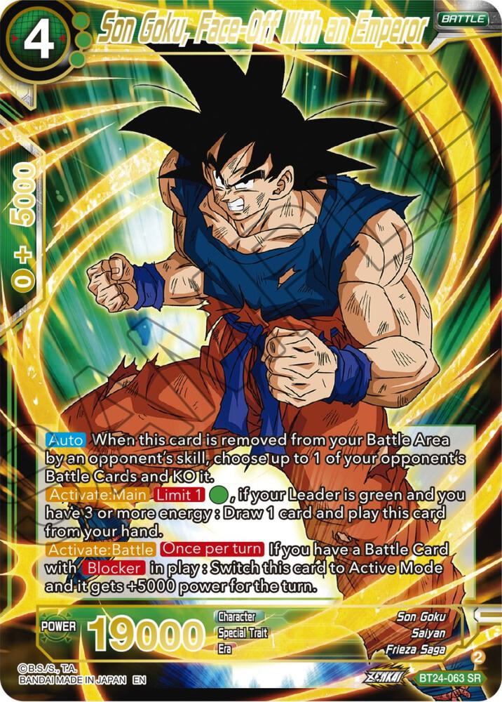 Son Goku, Face-Off With an Emperor BT24-063 card from Beyond Generations