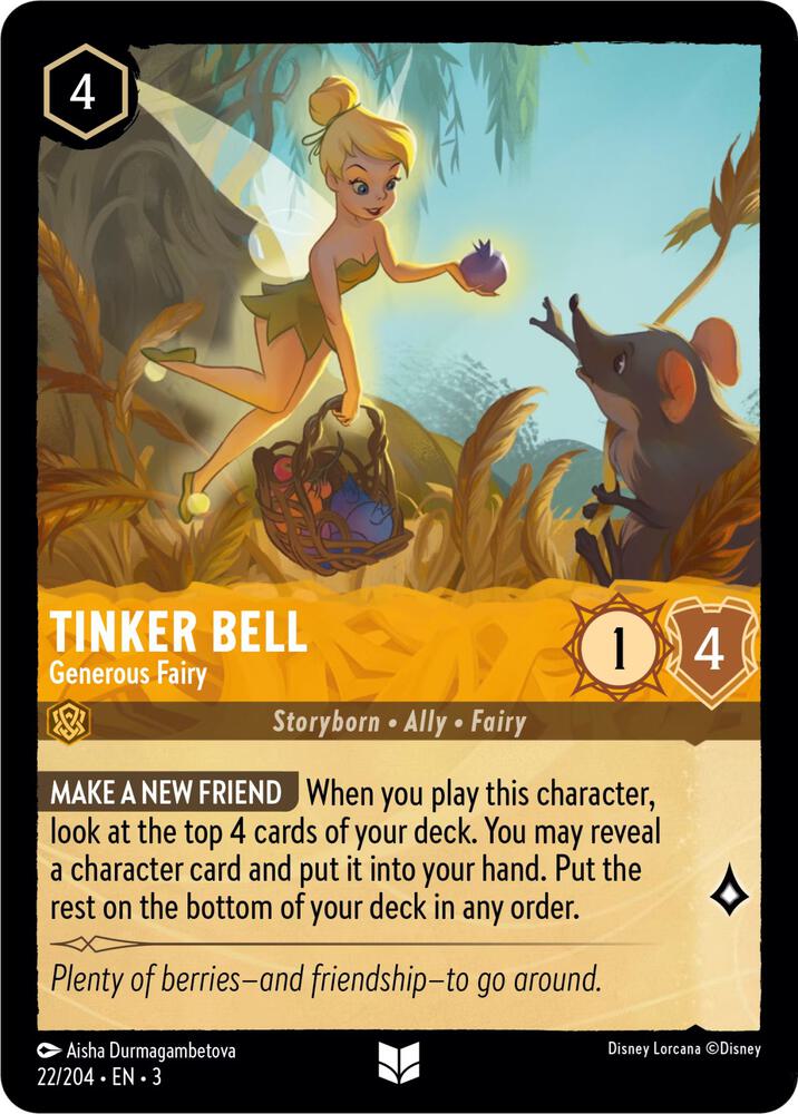 Tinker Bell - Generous Fairy 22/204 card from Into the Inklands
