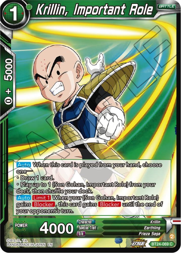 Krillin, Important Role BT24-069 card from Beyond Generations