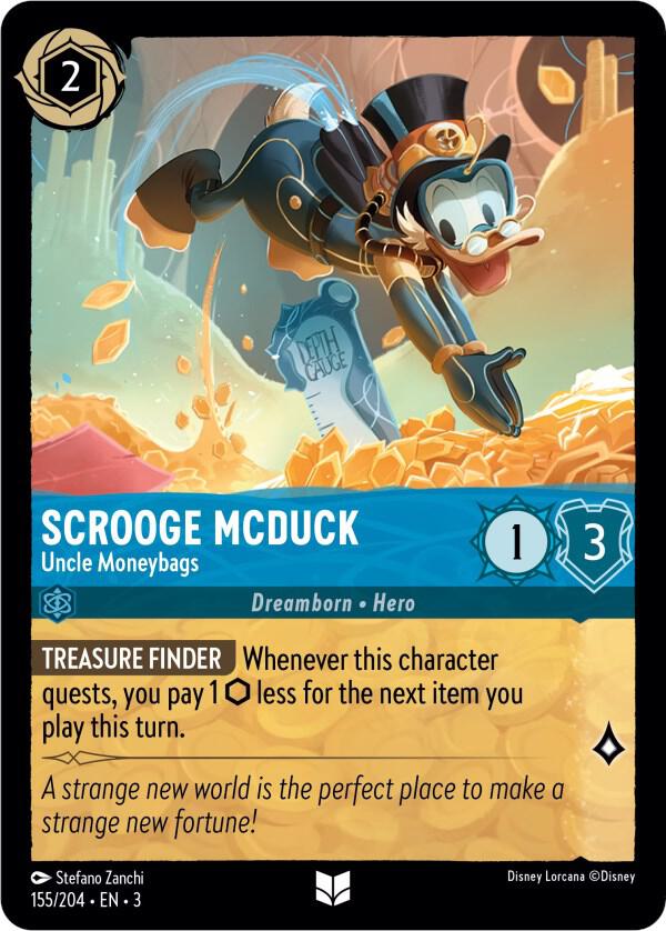 Scrooge McDuck - Uncle Moneybags 155/204 card from Into the Inklands