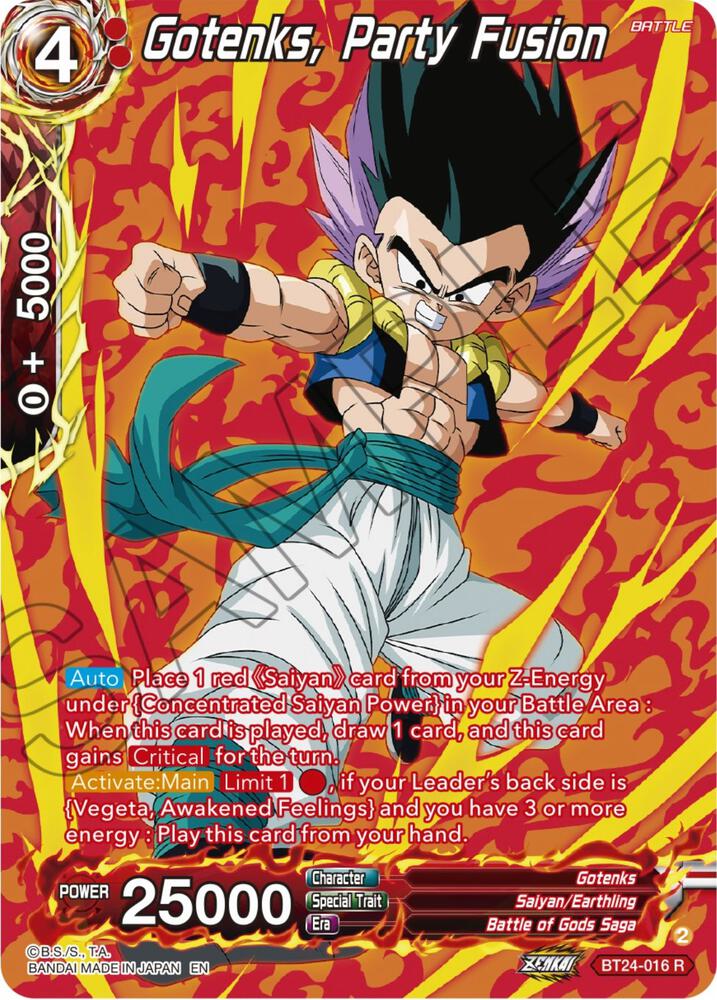 Gotenks, Party Fusion (Collector Booster Silver) BT24-016 card from Beyond Generations
