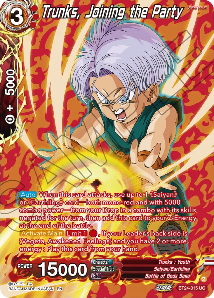 Trunks, Joining the Party (Collector Booster Silver) BT24-015 card from Beyond Generations