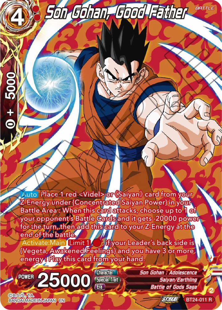 Son Gohan, Good Father (Collector Booster Silver) BT24-011 card from Beyond Generations