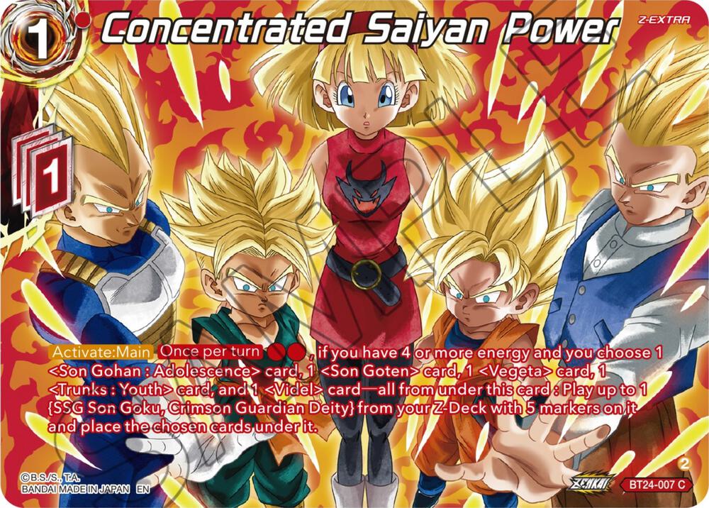 Concentrated Saiyan Power (Collector Booster Silver) BT24-007 card from Beyond Generations