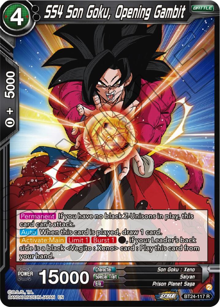 SS4 Son Goku, Opening Gambit BT24-117 card from Beyond Generations