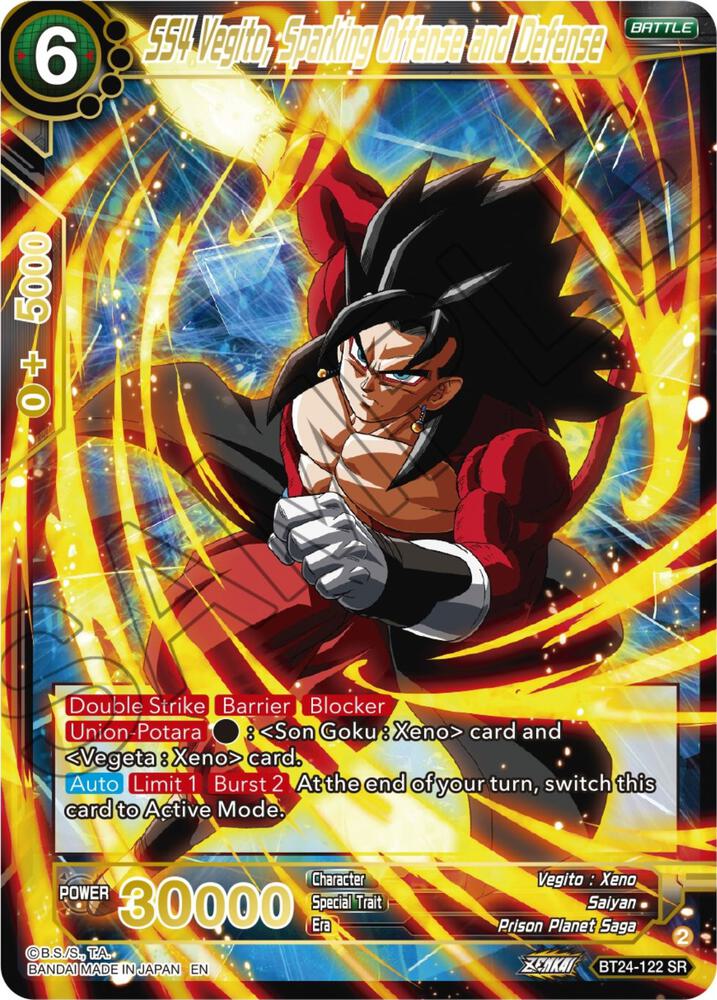 SS4 Vegito, Sparking Offense and Defense BT24-122 card from Beyond Generations