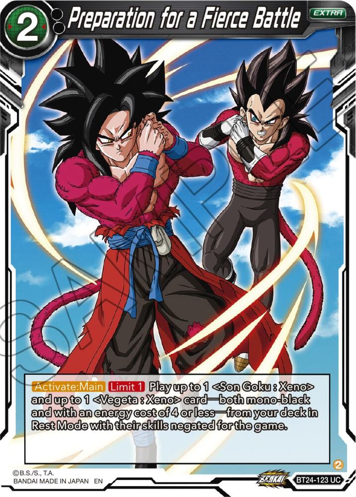 Preparation for a Fierce Battle BT24-123 card from Beyond Generations