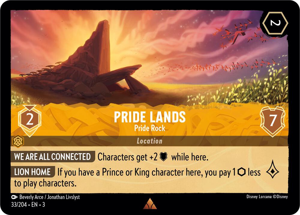 Pride Lands - Pride Rock 33/204 card from Into the Inklands