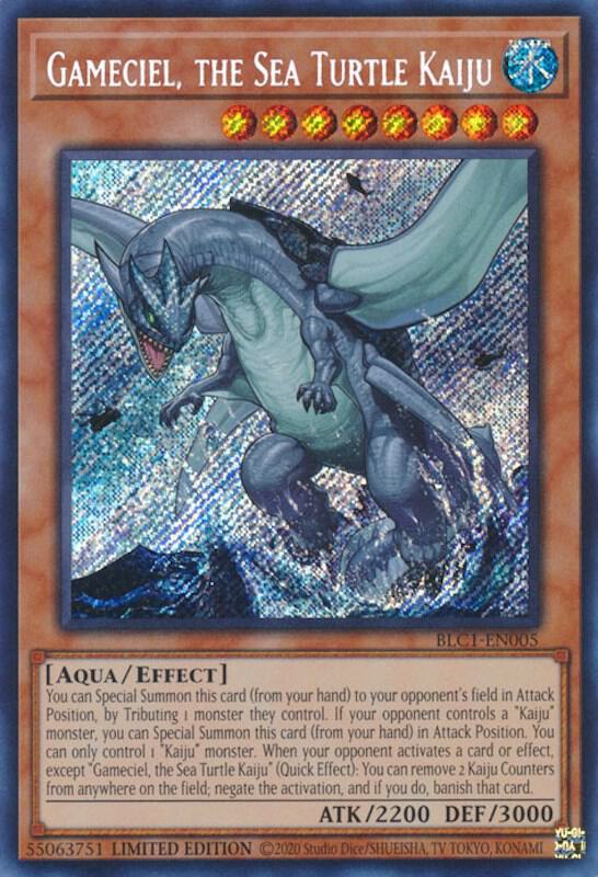 Gameciel, the Sea Turtle Kaiju BLC1-EN005 card from Battles of Legend: Chapter 1