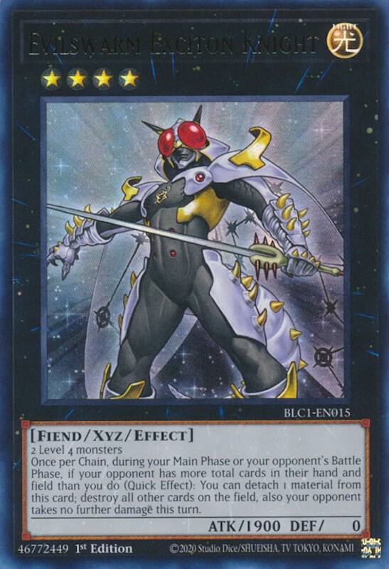Evilswarm Exciton Knight BLC1-EN015 card from Battles of Legend: Chapter 1
