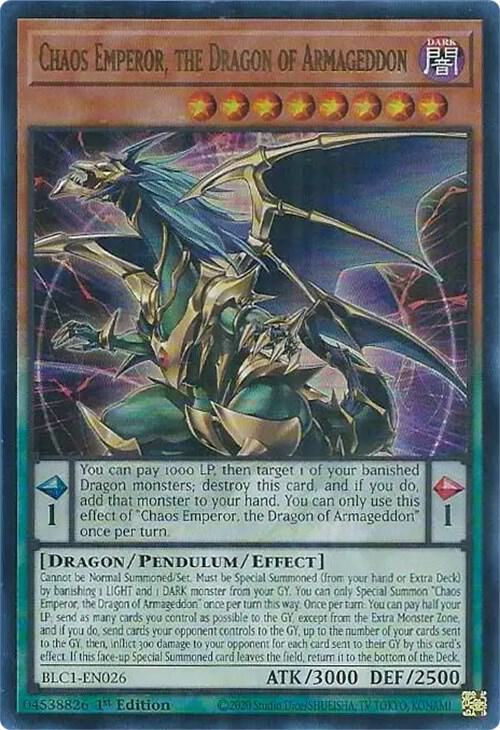 Chaos Emperor, the Dragon of Armageddon BLC1-EN026 card from Battles of Legend: Chapter 1