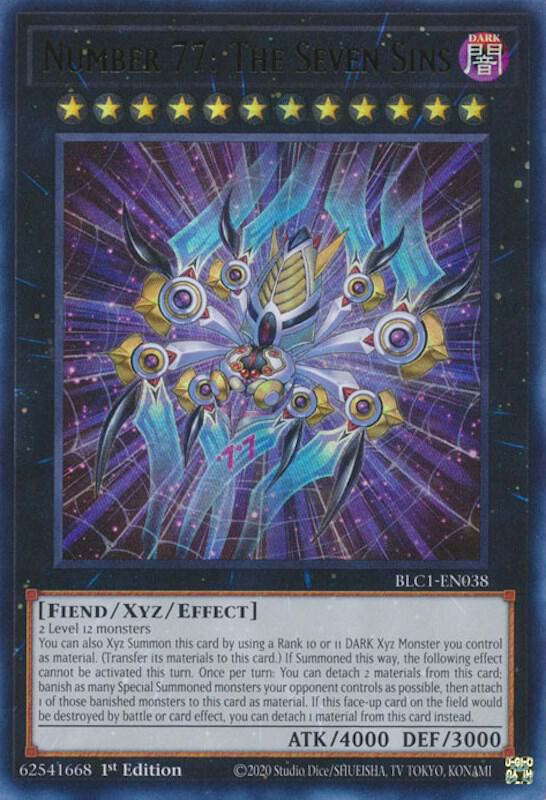 Number 77: The Seven Sins BLC1-EN038 card from Battles of Legend: Chapter 1