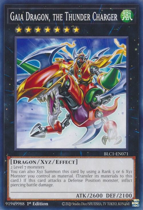 Gaia Dragon, the Thunder Charger BLC1-EN071 card from Battles of Legend: Chapter 1
