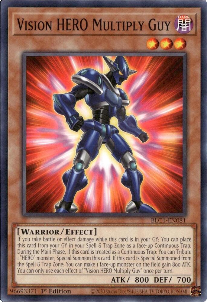 Vision HERO Multiply Guy BLC1-EN081 card from Battles of Legend: Chapter 1