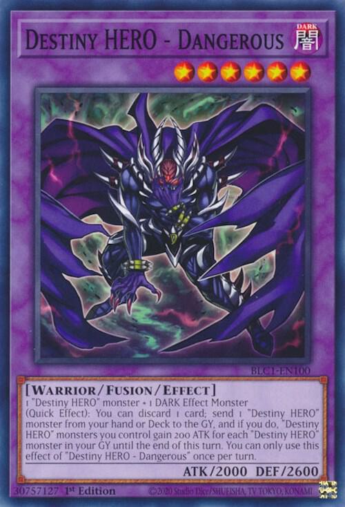 Destiny HERO - Dangerous BLC1-EN100 card from Battles of Legend: Chapter 1