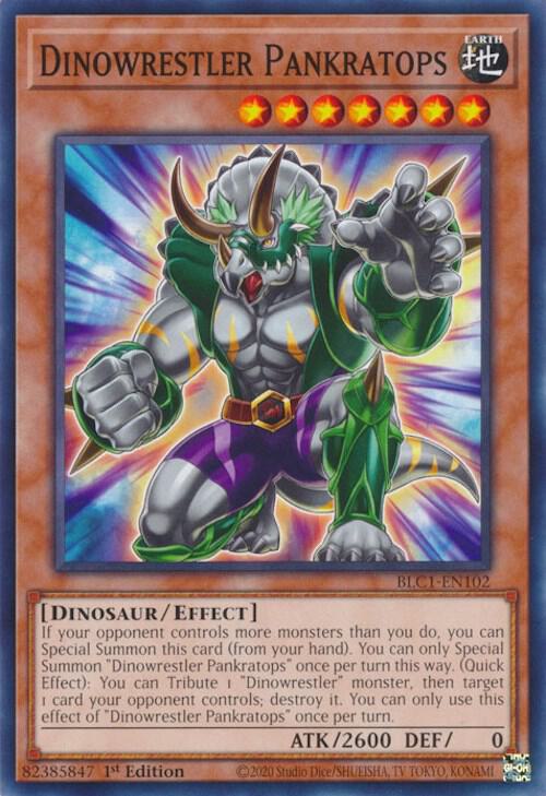 Dinowrestler Pankratops BLC1-EN102 card from Battles of Legend: Chapter 1