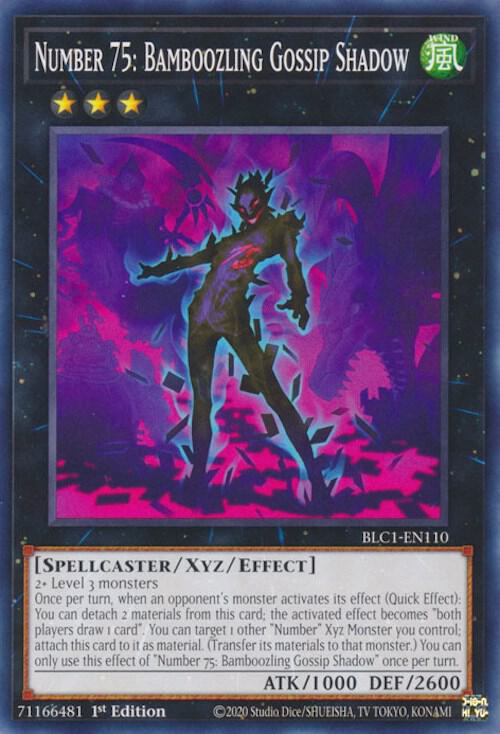 Number 75: Bamboozling Gossip Shadow BLC1-EN110 card from Battles of Legend: Chapter 1