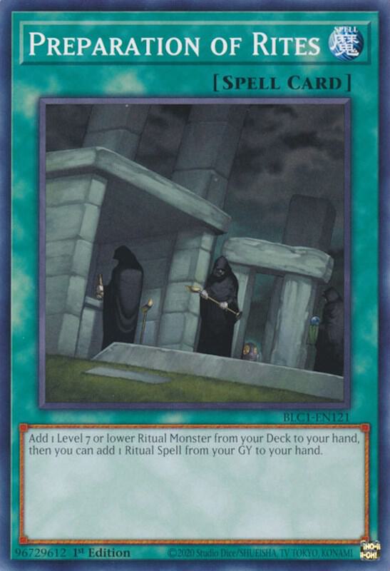Preparation of Rites BLC1-EN121 card from Battles of Legend: Chapter 1