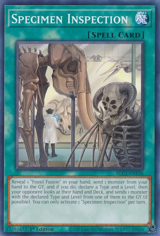 Specimen Inspection BLC1-EN136 card from Battles of Legend: Chapter 1