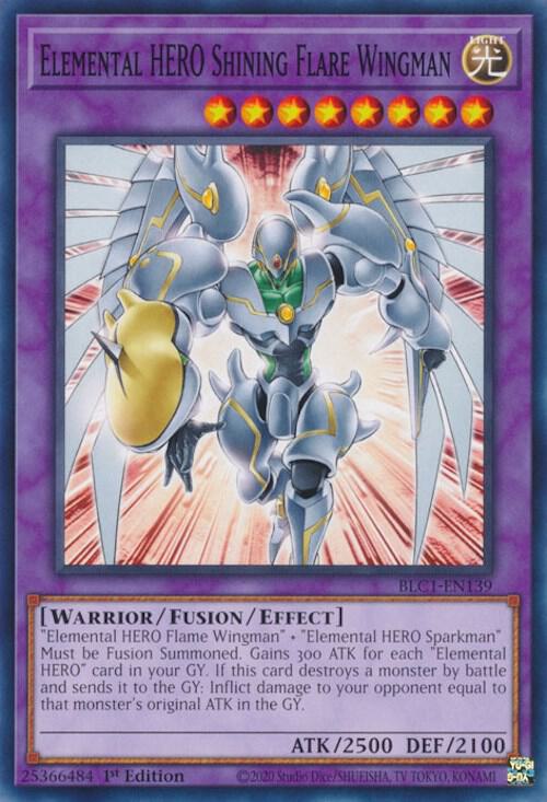 Elemental HERO Shining Flare Wingman BLC1-EN139 card from Battles of Legend: Chapter 1