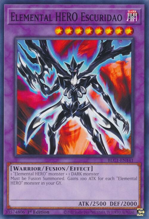 Elemental HERO Escuridao BLC1-EN141 card from Battles of Legend: Chapter 1