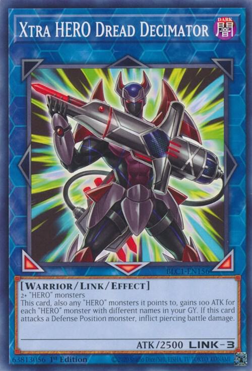 Xtra HERO Dread Decimator BLC1-EN156 card from Battles of Legend: Chapter 1