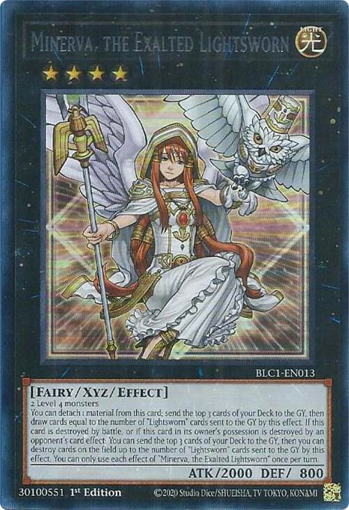 Minerva, the Exalted Lightsworn (Silver) BLC1-EN013 card from Battles of Legend: Chapter 1