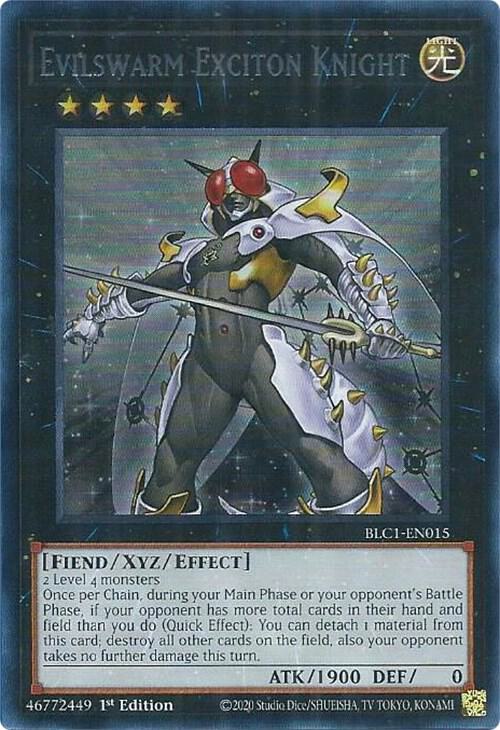 Evilswarm Exciton Knight (Silver) BLC1-EN015 card from Battles of Legend: Chapter 1