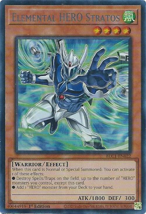 Elemental HERO Stratos (Alternate Art) (Silver) BLC1-EN022 card from Battles of Legend: Chapter 1