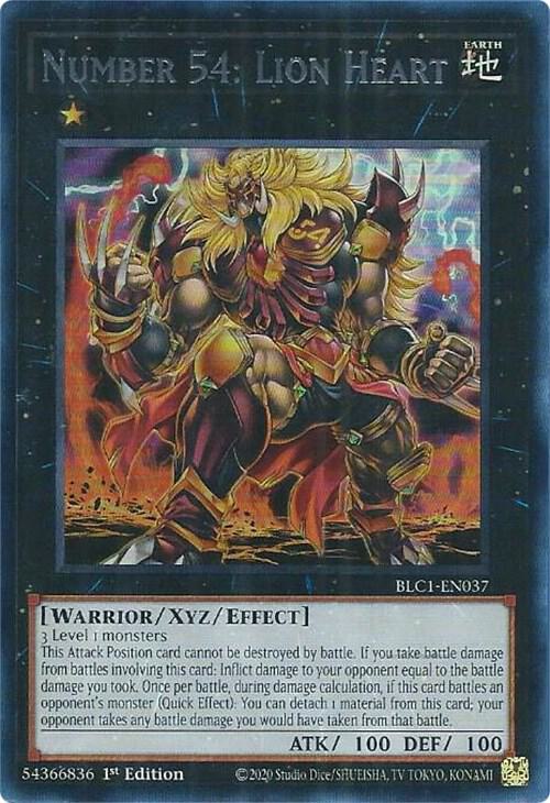 Number 54: Lion Heart (Silver) BLC1-EN037 card from Battles of Legend: Chapter 1