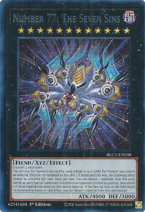 Number 77: The Seven Sins (Silver) BLC1-EN038 card from Battles of Legend: Chapter 1