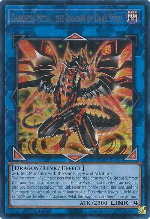 Darkness Metal, the Dragon of Dark Steel (Silver) BLC1-EN044 card from Battles of Legend: Chapter 1