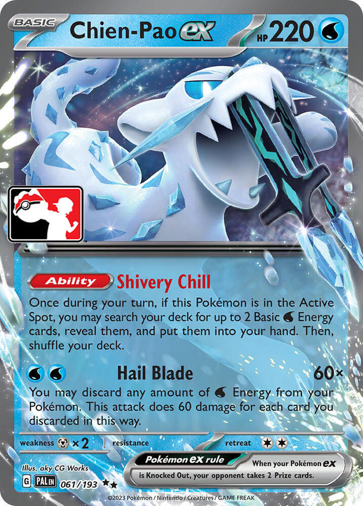 Chien-Pao ex 061/193 card from Prize Pack Series Cards