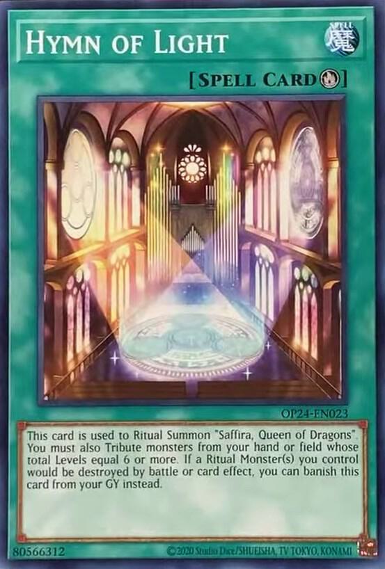 Hymn of Light OP24-EN023 card from OTS Tournament Pack 24