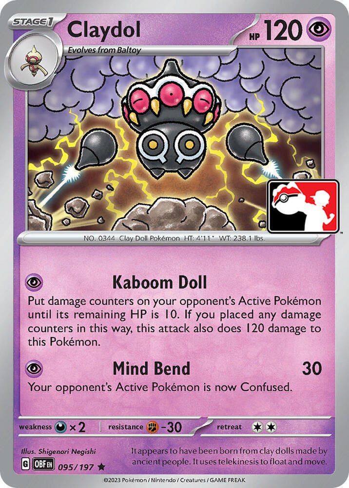 Claydol 095/197 card from Prize Pack Series Cards