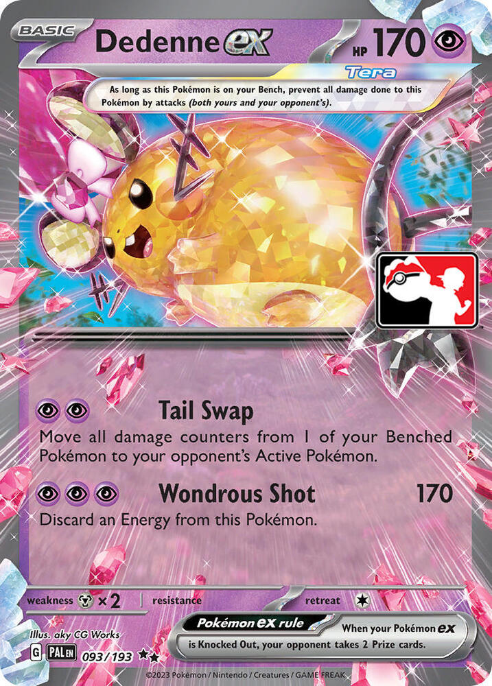 Dedenne ex 093/193 card from Prize Pack Series Cards