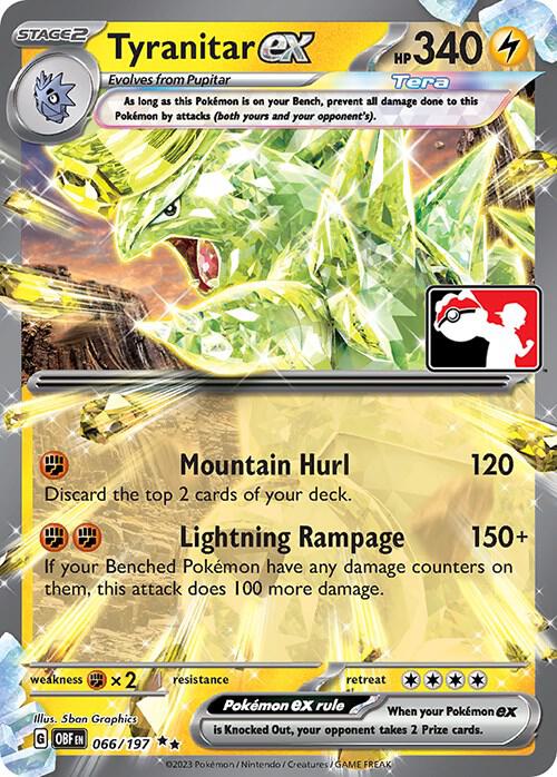 Tyranitar ex 066/197 card from Prize Pack Series Cards