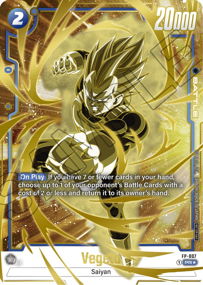 Vegeta (Gold) FP-007 card from Fusion World Promotion Cards and Packs