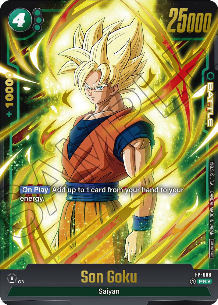 Son Goku (Gold) FP-008 card from Fusion World Promotion Cards and Packs
