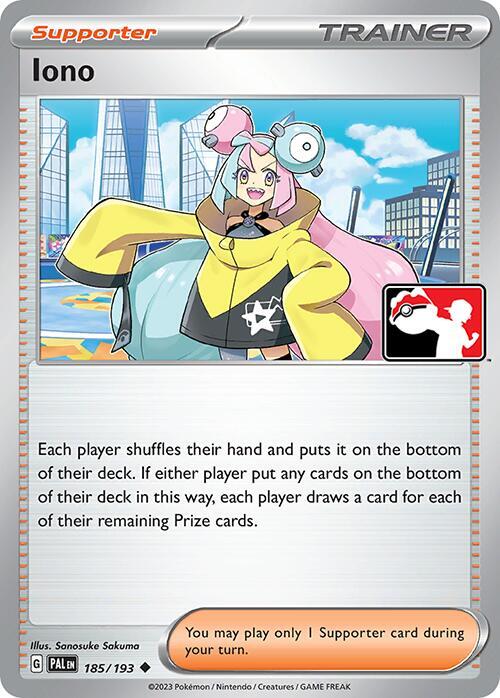 Iono 185/193 card from Prize Pack Series Cards