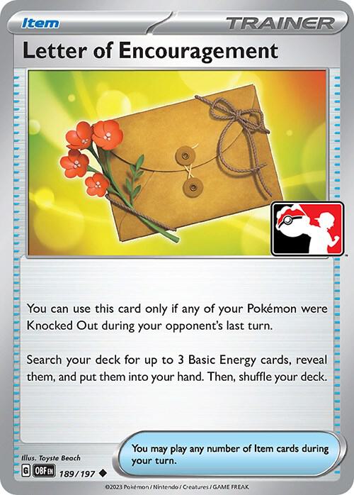 Letter of Encouragement 189/197 card from Prize Pack Series Cards