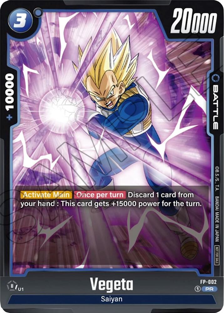 Vegeta FP-002 card from Fusion World Promotion Cards and Packs