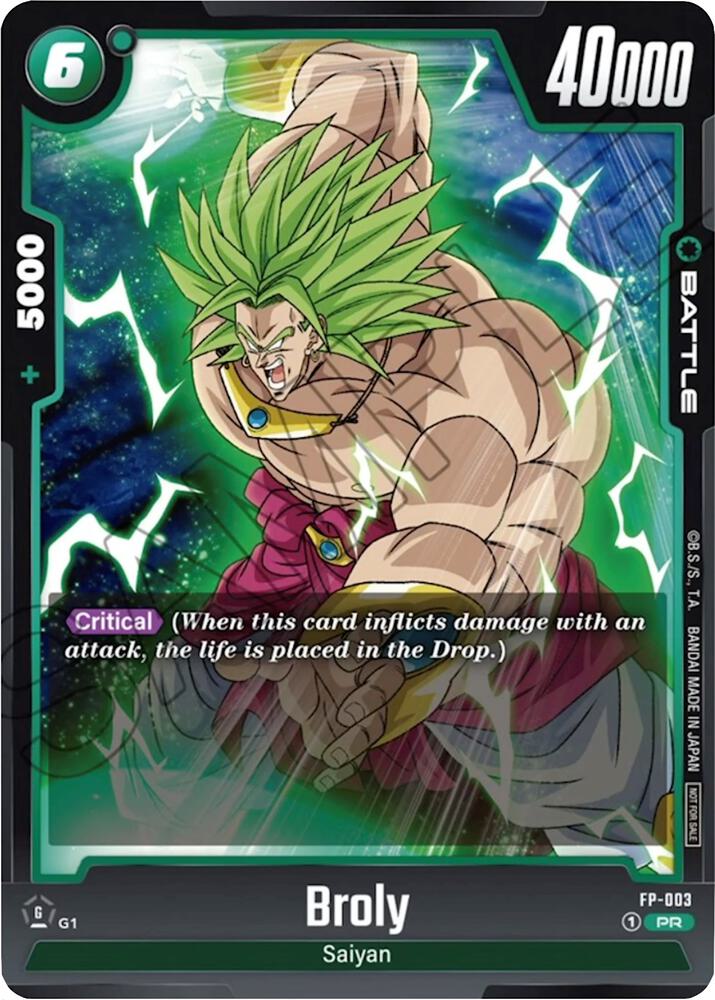 Broly FP-003 card from Fusion World Promotion Cards and Packs
