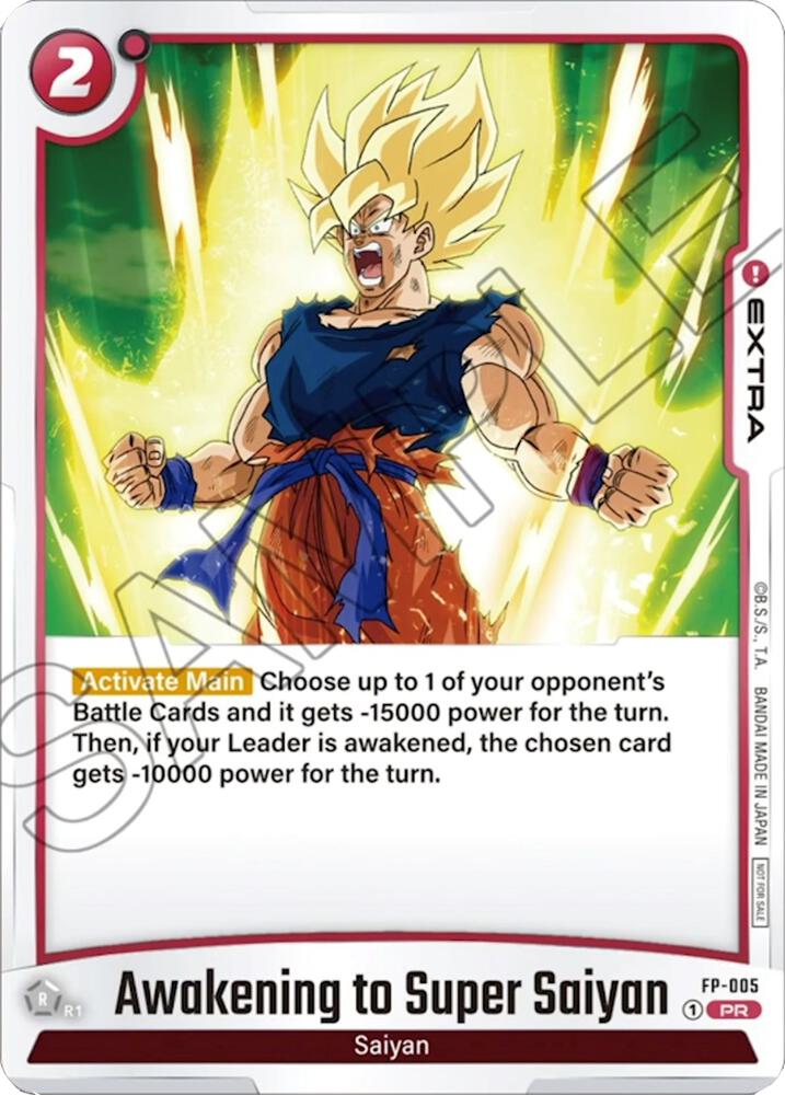 Awakening to Super Saiyan FP-005 card from Fusion World Promotion Cards and Packs